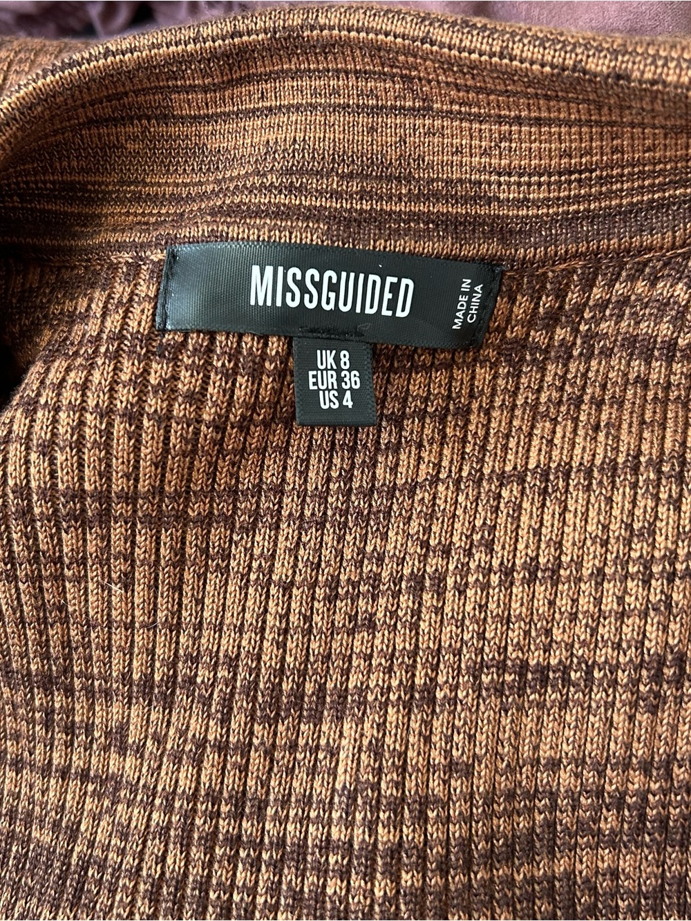 Missguided + Brown Ribbed Button-Front Jumpsuit - Picture 6 of 6